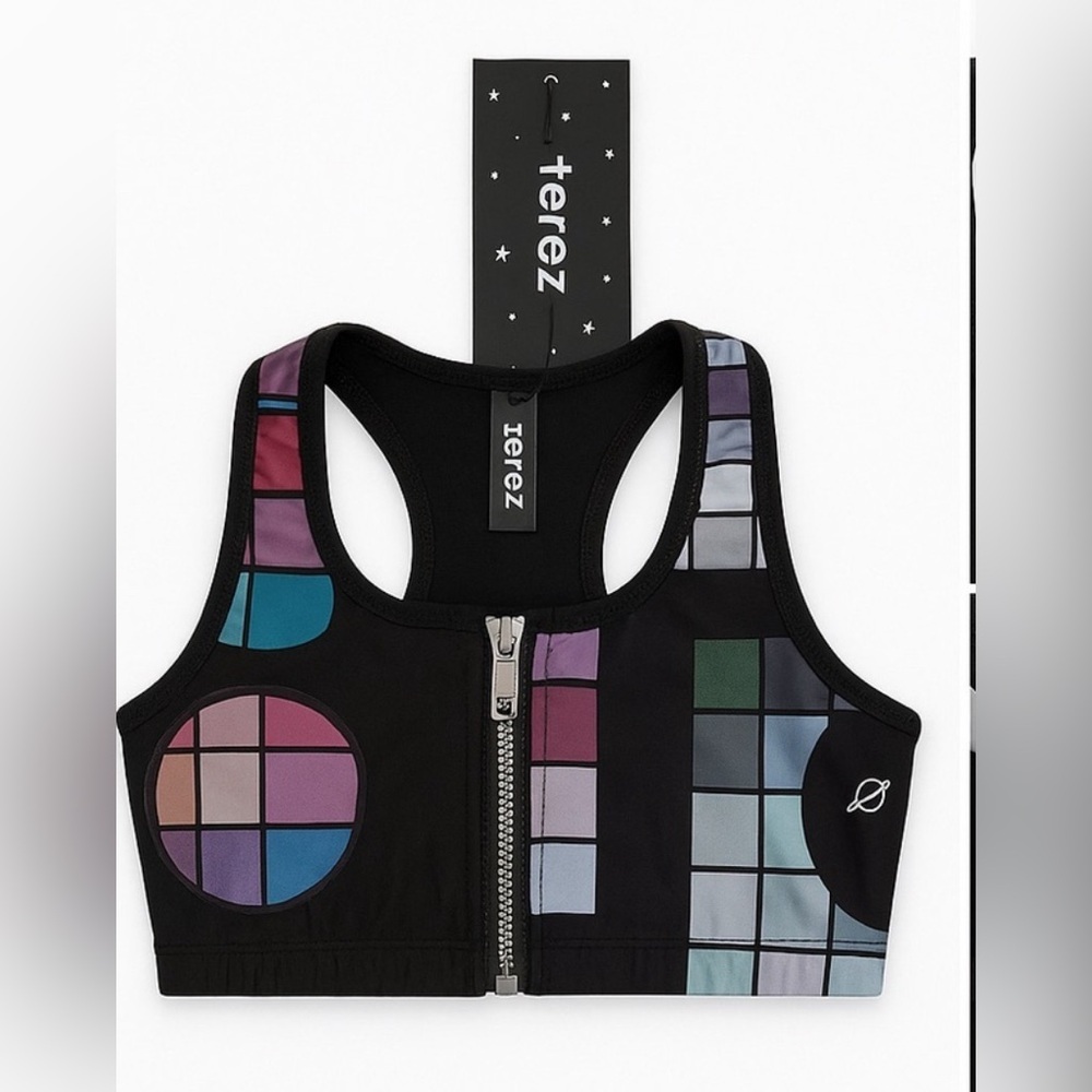 NWT Zara Terez Girls Halter Zip Up Bikini/Exercise Top sz 14
